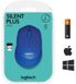 Wireless Mouse Logitech M330 Silent Plus, Optical, 1000 dpi, 3 buttons, Ergonomic, 1xAA, Blue 83027 фото 5