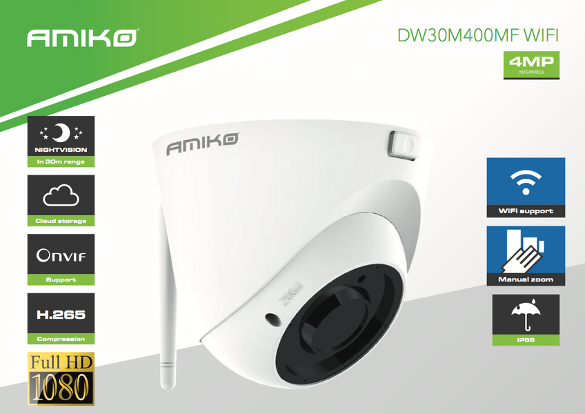 AMIKO IP Camera 4Megapixel DWV30M400MF WiFI 11296 фото