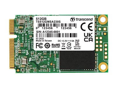 .mSATA SSD 512GB Transcend "TS256GMSA230S" [R/W:550/400MB/s, 55/70K IOPS, SM2258H, 3D TLC] 148599 фото