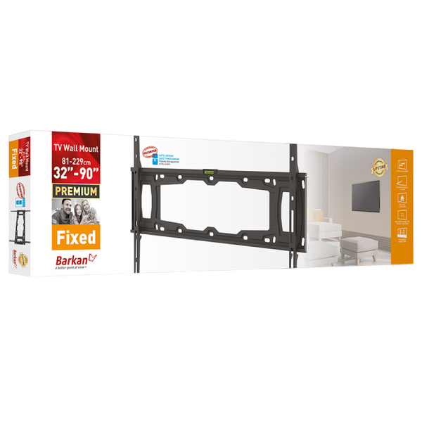 Wall Mount Barkan ''E400+'' Black 32" - 90" Fixed, max.60kg, VESA mm: up to 600x400mm 120444 Imagini