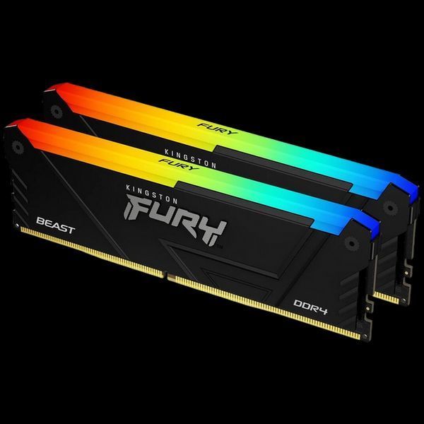 64GB DDR4-3200MHz Kingston FURY Beast RGB (Kit of 2x32GB) (KF432C16BB2AK2/64), CL16, 1.35V, Blk 211253 фото