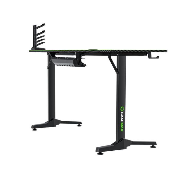 Gaming Desk Gamemax D140-Carbon, 140x60x75cm, Headsets hook, Cup holder, Cable managment 135021 фото