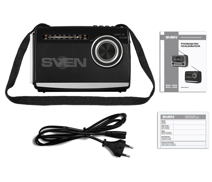 Speakers SVEN Tuner "SRP-535", 3W, FM/AM/SW, USB, microSD, flashlight, battery 118101 фото