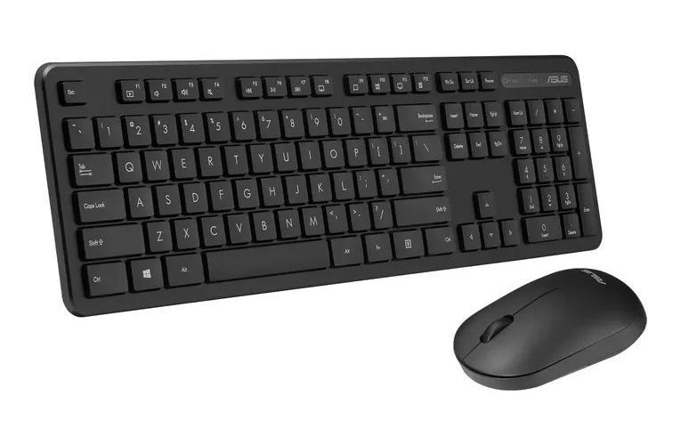 Wireless Keyboard & Mouse Asus CW100, Slim, Low-noise, Fn Keys, EN/RU, 1xAA/1xAAA, Black 200552 фото
