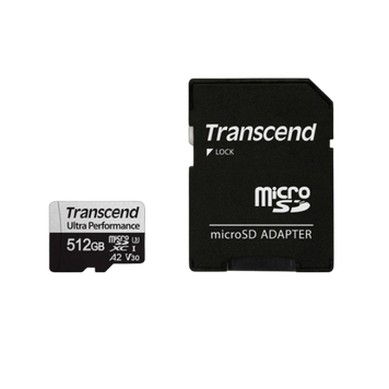 .512GB MicroSD (Class 10) UHS-I (U3) +SD adapter, Transcend TS256GUSD340S (V30, A2, R/W:160/125MB/s 207628 фото