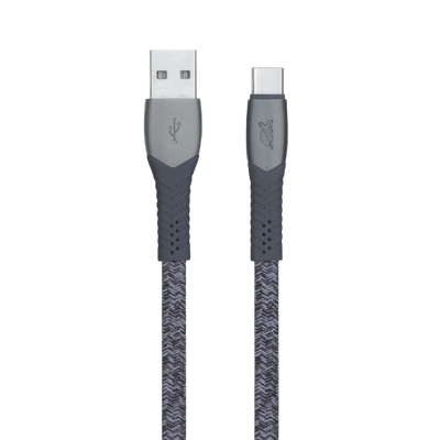 Type-C Cable Rivacase PS6102 GR12, nylon braided, 1.2M, Gray 209128 фото