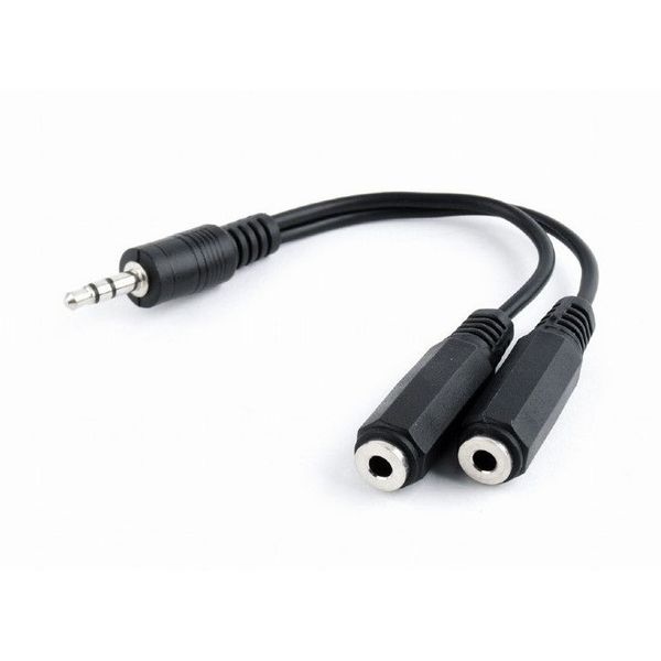 Audio spliter cable 0.1m 3.5mm 3pin plug to 3.5 mm stereo + mic sockets, Cablexpert CCA-415-0.1M 88005 фото