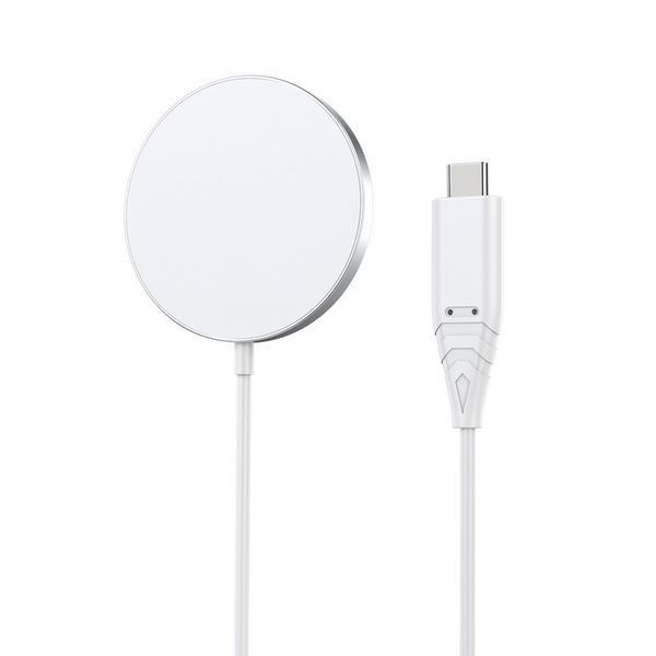 Wireless Magnetic Charger Stand CHOETECH, H046 + T518-F, White 204093 Imagini