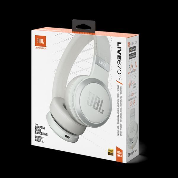 Headphones Bluetooth JBL LIVE670NC White, On-ear, active noise-cancelling 211933 Imagini