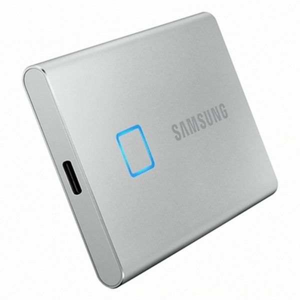 1.0TB (USB3.2/Type-C) Samsung Portable SSD T7 Touch, FP ID, Silver (85x57x8mm, 58g, R/W:1050MB/s) 116662 фото
