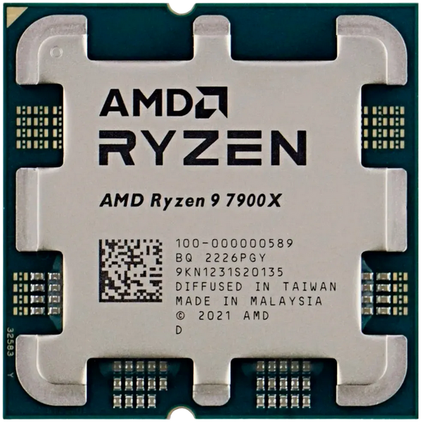 Процессор AMD Ryzen 9 7900X (4.7-5.6GHz, 12C/24T, L2 12MB, L3 64MB, 5nm, 170W), Socket AM5, Tray 208139 фото