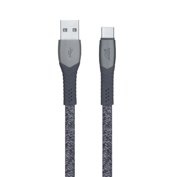 Type-C Cable Rivacase PS6102 GR12, nylon braided, 1.2M, Gray 209128 фото