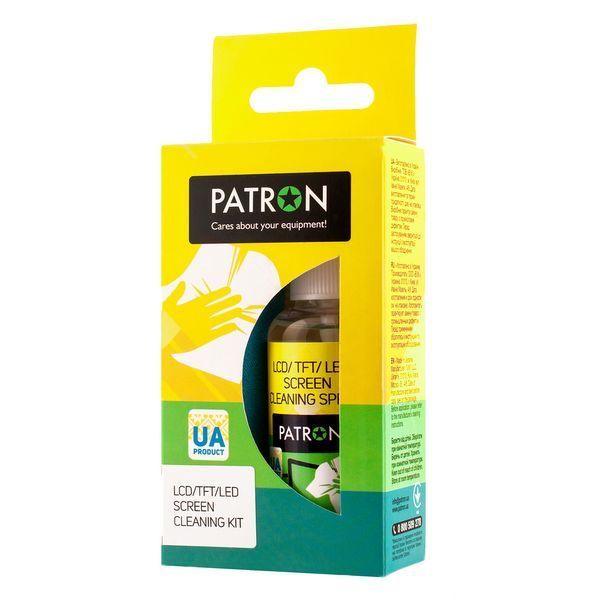 Cleaning set for screens PATRON "F3-015" (Sprey 50ml+Wipe) Patron 105838 Imagini