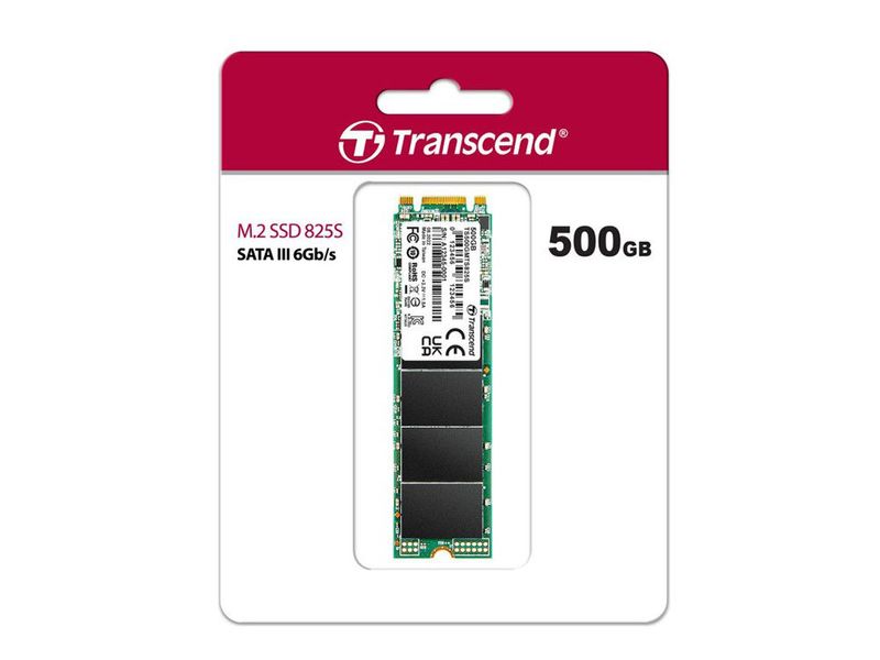 .M.2 SATA SSD 500GB Transcend "TS500GMTS825S" [80mm, R/W:530/480MB/s, 55K/75K IOPS, 180 TBW, 3DTLC] 145816 фото