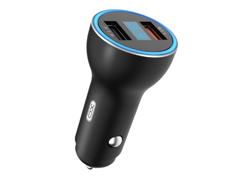 Автомобильное зарядное устройство XO, 2USB, CC30, Black 128589 фото