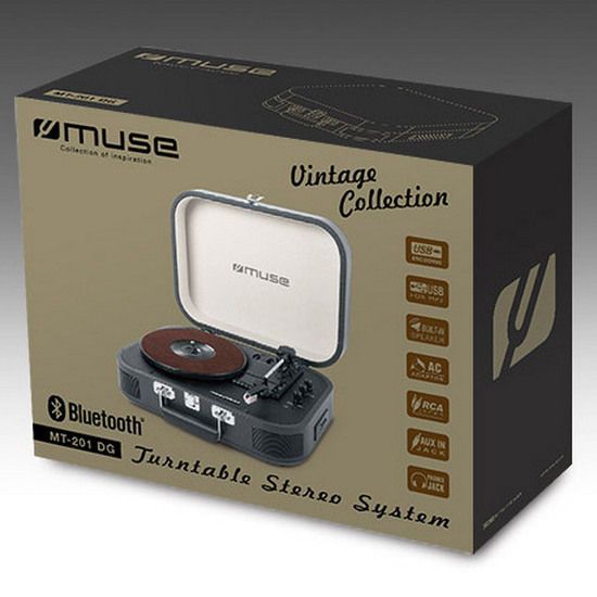 Vinyl Turntable MUSE MT-201 DG, Black 116608 фото