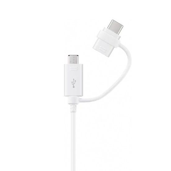 2in1 Cable Samsung, Type-C+Micro-USB, White 136514 фото