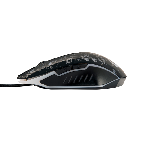 Mouse Gembird MUS-6B-GRAFIX-01, Optical, 1200-3600 dpi, 6 buttons, LED, Ambidextrous, 1.5m, Black 266701 фото
