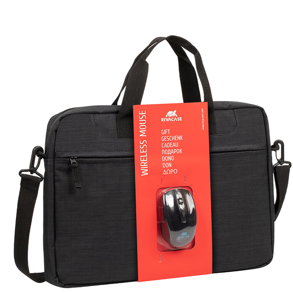 NB bag Rivacase 8038, for Laptop 15.6" & City Bags + Wireless mouse, Black 205438 Imagini