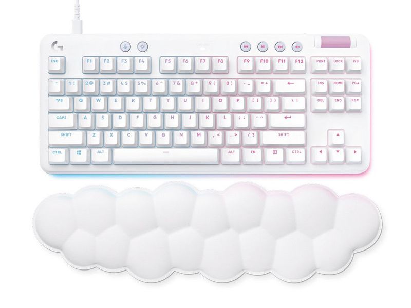Gaming Keyboard Logitech G713, Mechanical, TKL, PBT keycaps, GX Linear, RGB, US Layout, White 147598 фото