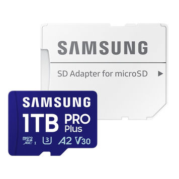 1.0TB MicroSD (Class 10) UHS-I (U3) +SD adapter, Samsung PRO Plus "MB-MD1T0SA" (R/W:180/130MB/s) 237006 Imagini