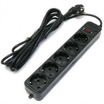 Surge Protector 5 Sockets, 3.0m, Ultra Power, black, UP3-B-10PPB 64510 фото