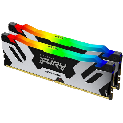 32GB DDR5-6400MHz Kingston FURY Renegade RGB (Kit of 2x16GB) (KF564C32RSAK2-32), CL32-39, 1.4V, Sil 211379 фото