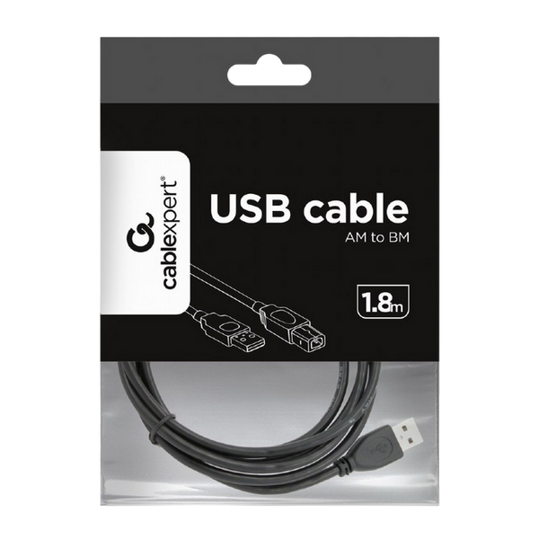 Cable USB, AM/BM, 1.8 m, USB2.0, High quality, Cablexpert, Black, CCP-USB2-AMBM-6 42854 фото