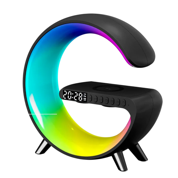 Smart Lampa Led G-Shaped Speaker & &Icirc;ncărcător wireless & Alarm Clock NH-69 Black 247561 Imagini