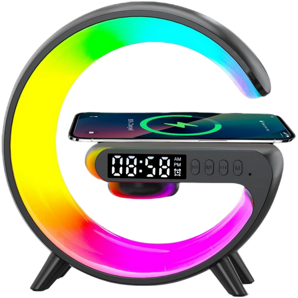 Smart Lampa Led G-Shaped Speaker & &Icirc;ncărcător wireless & Alarm Clock NH-69 Black 247561 Imagini