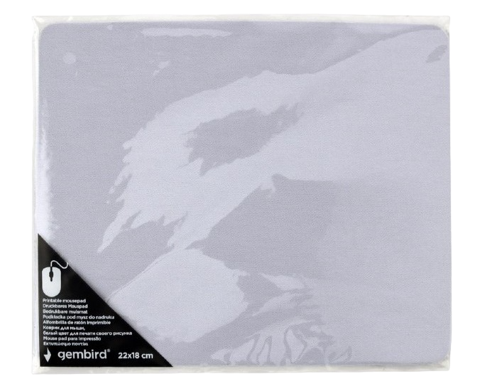 Mouse Pad Gembird MP-PRINT-S, 220 &times; 180 &times; 2mm, Cloth, Printable, White 128770 Imagini