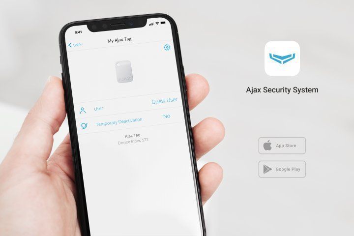 Ajax Encrypted Contactless Key Fob "Tag", White (3pcs) 143046 фото