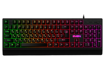 Gaming Keyboard SVEN KB-C7150EL, Multicolored backlit, 12 Fn keys, Black, USB 141309 фото