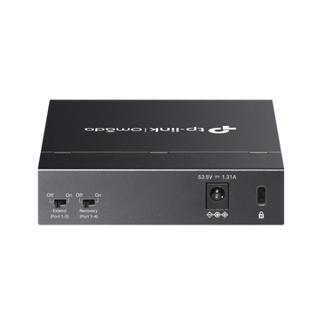 .5-port Gigabit Switch TP-LINK "DS105GP", with 4-Port PoE, steel case, 65W Budget, Autorecovery, Ext 259976 фото
