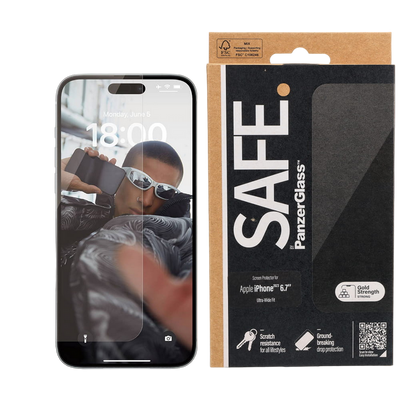 SAFE. by PanzerGlass Apple iPhone 15 Plus ULTRA-WIDE FIT, Tempered Glass, Transparent 208921 фото