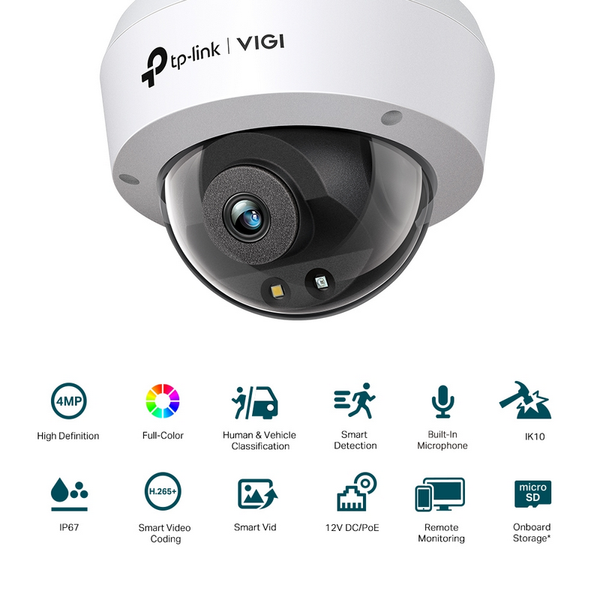 TP-Link Dome Outdoor Network Camera,"VIGI C240", 2.8mm, 4MP, IK10, IP67, PoE 263452 фото