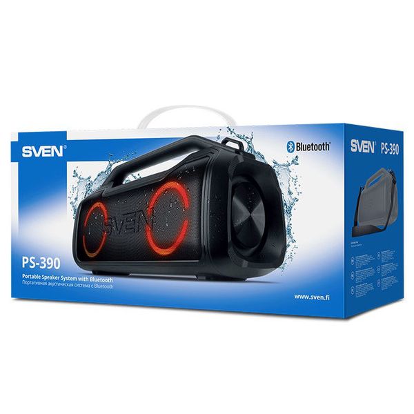 Speakers SVEN "PS-390", 50W, Waterproof (IPx5), TWS, Bluetooth, microSD, 3600mA*h, Black 200675 фото