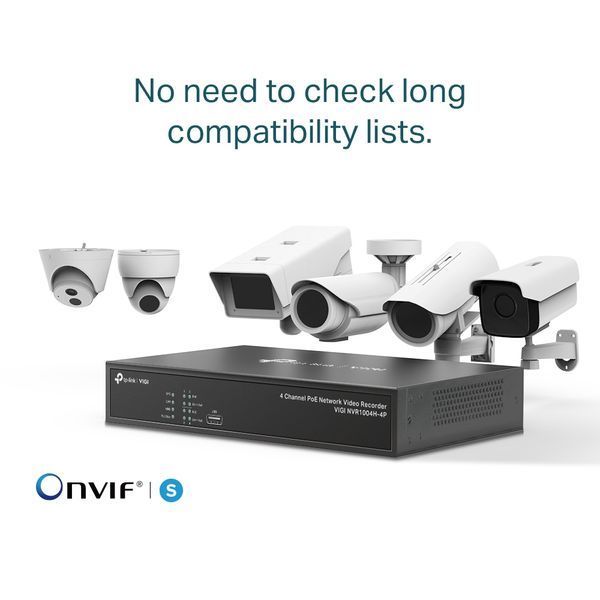 TP-Link 4 Channel Network Video Recorder "VIGI NVR1004H-4P", 1xSATA up to 10TB, 4x Ports PoE+, Budg 202988 фото