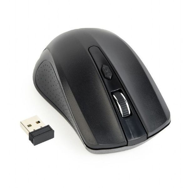 Wireless Mouse Gembird MUSW-4B-04, Optical, 800-1600 dpi, 4 buttons, Ambidextrous, 2xAAA, Black 105375 фото