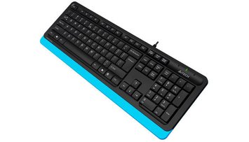 Keyboard A4Tech FK10, Multimedia Hot Keys, Laser Inscribed Keys , Splash Proof, Black/Blue, USB 112650 фото