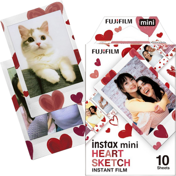 Fujifilm Instax Mini Instant Film Heart Sketch (10 sheets) White 267025 Imagini
