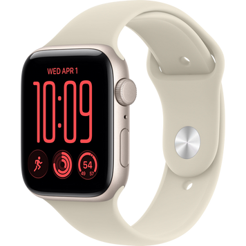 Apple Watch SE 3 44mm Aluminum Case with Sand Sport Band - S/M MJL34 GPS, Starlight 273281 Imagini