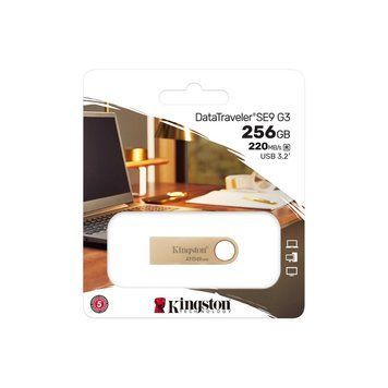 128GB USB3.2 Flash Drive Kingston DataTraveler SE9 G3 (DTSE9G3/128GB), Gold, Metal Case, Key Ring ( 216303 Imagini
