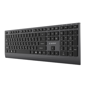 Keyboard Gembird KB-MCH-06-CYRL, Slimline, Chocolate type, 1.8m, USB-A + C, EN/RU, Black 268032 фото