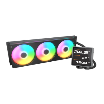 AIO Liquid Cooling Cougar "Poseidon Vistek PRO ARGB 360" (&le;38 dB(A), 78.2 CFM,3x120mm,ARGB,Display: 245186 Imagini