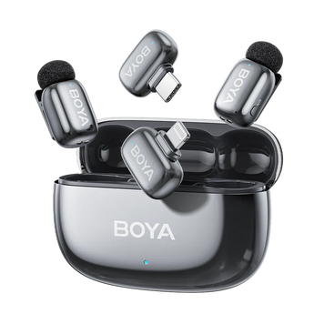 Microphone&nbsp;Wireless&nbsp;Boya&nbsp;Mini 2-01&nbsp;Ultracompact&nbsp;(2 TX+ 2RX USB-C plug+ Lightning Plug + Charging cas 245576 Imagini