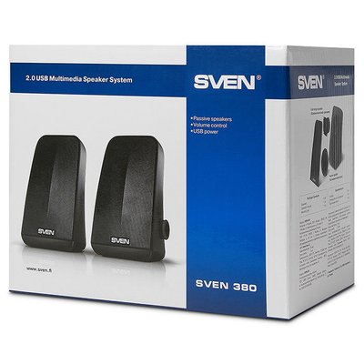 Speakers SVEN "380" Black, 5w, USB power / DC 5V 78416 фото
