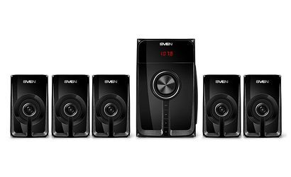 Speakers SVEN "HT-202" 100w / 20w+5*16w, BLUETOOTH, USB, SD, FM, Display, RC, Black 120712 фото