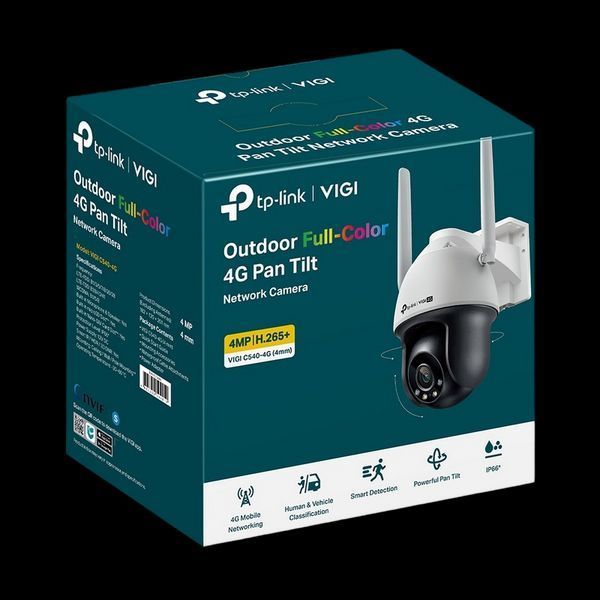 TP-Link Pan Tilt Outdoor Network Camera "VIGI C540-4G", 4mm, 4MP, 4G/LTE, Full-Color, PoE, IP66 215170 фото