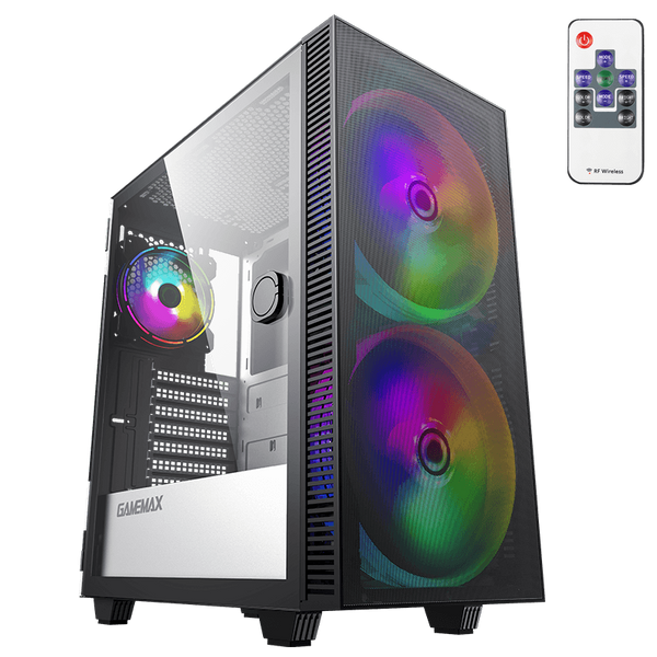 Case ATX GAMEMAX Aero, w/o PSU, 0.5mm, 2x200mm & 1x120mm ARGB Вентиляторs, ARGB+PWM Hub, Front Mesh, TG, DF 128371 фото